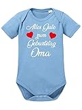 clothinx Alles Gute zum Geburtstag, Oma Baby Body Bio Himmelblau Gr. 62