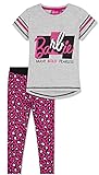 Barbie Leggings Mädchen und Mädchen T-Shirt Set, Kinder Kleidung für Mädchen, 92-158 (Grau/Lila, 6-7 Jahre)