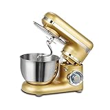 GAOTTINGSD Küchenmaschine Rührgerät Stehen 600W Mixer Stilvolle Food Mixer Mit Rührbesen, Knethaken, Schneebesen Und 4L Bowlng Inklusive Rührbesen, Knethaken, Schneeb