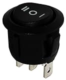 Aerzetix: Knopfschalter Switch Kippschalter Druckschalter SP3T ON-OFF-ON 6A/250V 20A/12V Schwarz 3