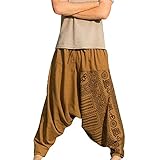 Herren Leichte Baggy Haremshose Aladinhose Chinesisch Retro Ethnisch Stil Yogahose Pilates Pumphose Gummibund Freizeithose Hippie Streetwear Jogg