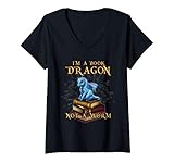 Damen I'm a Book Dragon - Bookworm Gifts - Bookish Reader T-shirt T-Shirt mit V