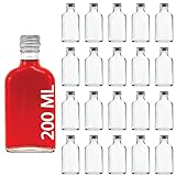 slkfactory 20 Leere Glasflaschen 200ml Tasche mit Schraubverschluss zum selbst Abfüllen 0,2 L