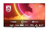 Philips Ambilight TV 55OLED805/12 55-Zoll OLED TV (4K UHD, P5 AI Perfect Picture Engine, Dolby Vision, Dolby Atmos, HDR 10+, Sprachassistent, Android TV) Mattgrau/Dunkel Chrom (2020/2021 Modell)