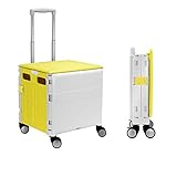 XIAOPENG Einkaufstrolleys Shopping Trolley Klappbar Klappbox mit Rollen Rollwagen mit Faltbaren Rädern Tragbare Plastikkiste, für Versand, Büro, R