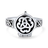 Triquetra Irischen Keltischen Knoten Trinity Signet Medaillon Gift Ring Für Frauen Für Männer Für Teen Oxidiert 925 Sterling Silb