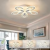 Moderne Dimmbare LED-Deckenlampe Kreative Blumenform Design wohnzimmerlampe mit Fernbedienung Lichtfarbe Helligkeit einstellbar Acryl-Schirm Schlafzimmer Deckenleuchte Deko lampe Kinderzimmerlamp