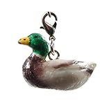 Handgefertigt aus Porzellan Clip On Charm Anhänger Ente]