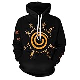 MAIDEHAO Herren Naruto 3D Druck Pullover Hoodie Sweatshirt mit Fronttasche - Braun - M