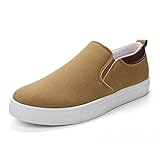 Haoooanfbx Espadrilles, Wohnungen Herren Platform Sneakers Schuhe, männlich Bequeme Espadrilles Jungen Müßiggänger Mann Schuhe (Color : Khaki, Shoe Size : 47)