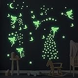 KAMEUN Leuchtsterne Selbstklebend, 6 Pack Fluoreszierende Fee Wandtattoo, Leuchtaufkleber Babyzimmer Deko - Wanddeko Aufkleber für Mädchen Jungen Geschenk