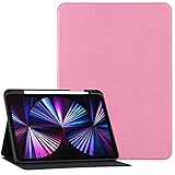 Zinibri Hülle für iPad Pro 11 2021(3.Generation)/iPad Pro 11 2020(2. Generation)/iPad Pro 11 2018 mit Stifthalter, PU Leder Dünn Stand Magnetisch Case Schutzhülle Stoßfestes Lederhülle,R