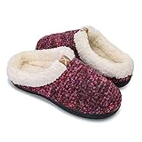 OUSIMEN Hausschuhe Herren Damen Memory Foam Pantoffeln Hüttenschuhe Filzpantoffeln Puschen Plüsch Warm Indoor O