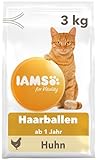 IAMS for Vitality Anti-Haarballen Katzenfutter trocken - Trockenfutter für Katzen ab 1 Jahr, 3 kg