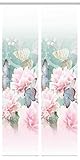 55286 | 2er-Set Schiebegardine SANTORI, Digitaldruck auf Bambus-Optik, mit abstraktem Blumen-Motiv, 260x60cm, Farbe: M