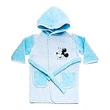 Disney Baby Kinder-BADEMANTEL Jungen mit Mickey Mouse Motiv, Kapuzen-BADETUCH, Baby-Handtuch mit Taschen in Grösse 86-92, 98-104, 110-116 Baumwolle Frotteer Farbe Hellblau, Größe 110-116