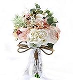 Fouriding Brautstrauß Braut Brautjungfer Brautjungfern Blumensträusse Hochzeit Rosen Strauß Blumenstrauß künstlicher Rosenstrauß Bouquet Dek