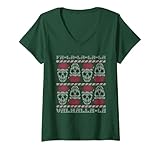Damen Fa-La-La Valhalla-La - Wikinger Ugly Christmas Skull T-Shirt mit V