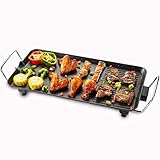 Elektrische Teppanyaki Grill-Kochplatte, elektrischer Grill Tischgrill Einstellbare Temperatur für Indoor Outdoor Patio Camping -Heimgeb