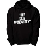 Kapuzenpullover mit Wunschtext/Selber gestalten mit dem Amazon T-Shirt Designer/Hoodie Druck/Shirt Designer Kapuzenpullover Hoodie-Black