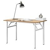 [neu.haus] Klapptisch - 120 x 60 x 75-76,4cm Schreibtisch Bürotisch Computertisch Tisch Klappbar Buche/Weiß