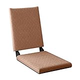 Faltbodenstuhl Multi-Winkel-Einstellbarer Sofa-Stuhl Mit Rückenstütze Japanischer Beinloser Bodensitzing Für Das Lesen, Ansehen, Gaming, 40 × 51 × 53 cm(Color:Braun)