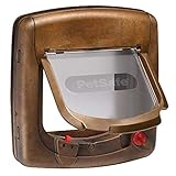 PetSafe Deluxe Magnetische Katzenklappe, Magnetschloss, Inklusive Magnet Halsbandanhänger und Katzen Halsband, Selektiver Zugang, 4 manuelle Verschlussoptionen, Katzen bis 7kg, b