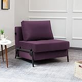 Vonanda Schlafsofa, Faltbares Samtschläfersofa, modernes Schlafsesselbett mit versteckten Beinen und stabilem Rahmen für kleinen Wohnraum, Samt Black Berry