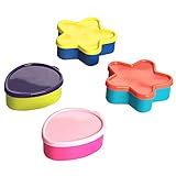 MACOSA PT501 4-TLG. Set Bunte Aufbewahrungsdosen mit Deckel, BPA frei, Obstdosen, Mehrzweckdose, Vorratsbehälter, Snackbox, Lunchbox, D