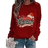 Weihnachten tunika damen kurzarm kleidung aus holzfasern bluse damen elegant sexy oversize pullover baumwolle pulli hoody damen pullover damen v ausschnitt winterkleid damen langarm 3