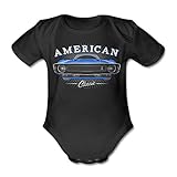 GTO Clothing 1969 Mustang Shelby GT500 Short Sleeve Baby Body Black, 12 Months, B