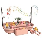 kramow Angelspielzeug, Wasserspielzeug Kinder 3 Jahre, Angelspiel, Kleiner Wasserspieltisch Mit Musik, Partyspiele für Kinder, Spielzeug Geschenke für Jungen und Mädchen 3 4 5 6 J