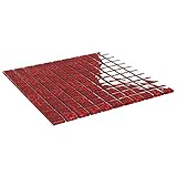 vidaXL 22x Mosaikfliese Selbstklebend Glasmosaik Fliese Fliesen Mosaikfliesen Wandfliesen Mosaikmatte Bad Wohnzimmer Küche Rot 30x30cm G