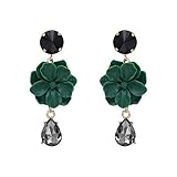 Premium QualitäT Ohrringe FüR Frauen, Faux Gem Waterdrop Birne Haken Ohrringe Partei Schmuck Eardrop AtmosphäRe üBertrieben Ohrringe Temperament Kleine Frische WeißE Blume Birnen-Ohrringe Eleg