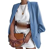BDCUYAHSKL Herbst Und Winter Damenmode Casual Revers Einfarbig Langarm Strickjacke Anzug Jacke Lose Top D