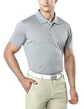 TSLA Herren Kurzarm Poloshirt, Premium Regular Fit Quick Dry Hi-Flex Active Tech Polohemd, Mtk10 1pack - Light Grey, S