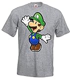 Youth Designz Herren T-Shirt Modell Paper Luigi - Grau-Meliert XXL