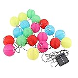LED Lampion Lichterkette Außen, Solar Lampion LED Lichterketten, IP65 Wasserdicht LED Laterne Lichter Dekoration Timer Garten Hof Hochzeit Fest Deko,Color,6.5