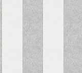 A.S. Création Vliestapete Memory Tapete mit Blockstreifen 10,05 m x 0,53 m creme grau weiß Made in Germany 329902 32990-2