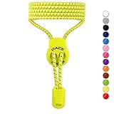 ALPHAPACE Pace Locks Elastische Schnürsenkel, Schuhbänder ohne Schnüren, Slip-on Schnellverschluss für Sport, Jugend & ältere Menschen, 120 cm, 1-Paar in Gelb