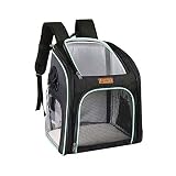 Transparenter PVC-Haustier-Rucksack, Kreative Fenster-Haustierbeutel, Atmungsaktiv Und Sichtbarer Haustier-Rucksack, Faltbarer PET-Tasche Sicherheitsgurthaken (Color : C)