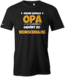 Jayess Dieser geniale Opa gehört zu Wunschname - Personalisierbar mit deinem Wunschnamen - Herren T-Shirt in Schwarz by Gr. XXXL