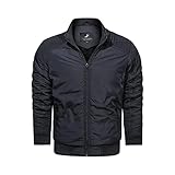 SSBZYES Herrenjacke Herbst und Winter Herrenjacke Stehkragenjacke Baumwolle Casual Herrenjacke einfarbig Reißverschluss Casual große Jack