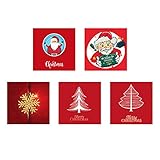 hukezhu Weihnachtsdeko Fenster - 5 St Schneeflocken Weihnachten Fensterbilder, Fenstersticker Fensteraufkleber PVC Fensterdeko Selbstklebend, Weihnachtsmann, Schneeflocken (Mehrfarbig, 15x15cm)