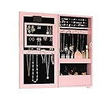 Yaunli Schmuck Schrank Ankleidespiegel Badezimmerspiegel Wand Kosmetikspiegel Große Kapazität Lagerschrank Schmuck Schrank Spiegel Schmuck Veranstalter Frameless Spiegel Schmuck Schrank