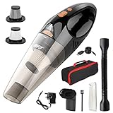 DOFLY Handstaubsauger kabellos, 8500PA Super Saug-Handstaubsauger, wiederaufladbarer Handsauger mit LED-Licht, leicht, nass trocken Vakuum für Zuhause/Haustier/Auto, Schwarz & G