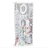 WeihnachtsGardinen Vorhänge,Spitze Vorhänge Scheibengardine Weihnachtsbaum Half Blackout Vorhänge,Weihnachtsdekoration Vorhang Christmas Gardine Tüll Fenster für Küche Badezimmer Tür,101x213