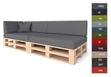 Pillows24 Palettenkissen 6-teiliges Set | Palettenauflage Polster für Europaletten | Hochwertige Palettenpolster | Palettensofa Indoor & Outdoor | Erhältlich Made in EU | Dunkelg