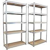 Trutzholm® 2er-Set Lagerregal 180x90x40 cm | 1750 kg | 10 Böden | Archivregal verzinkt Kellerregal Metallregal Regal Garagenregal 2x Schwerlastregal Steckreg