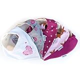 Lovjoy Bandana Baby Halstuch Lätzchen, Dreieckstucher, Für 0-3 Jahre, 5er Pack (Hübsche Rosa)